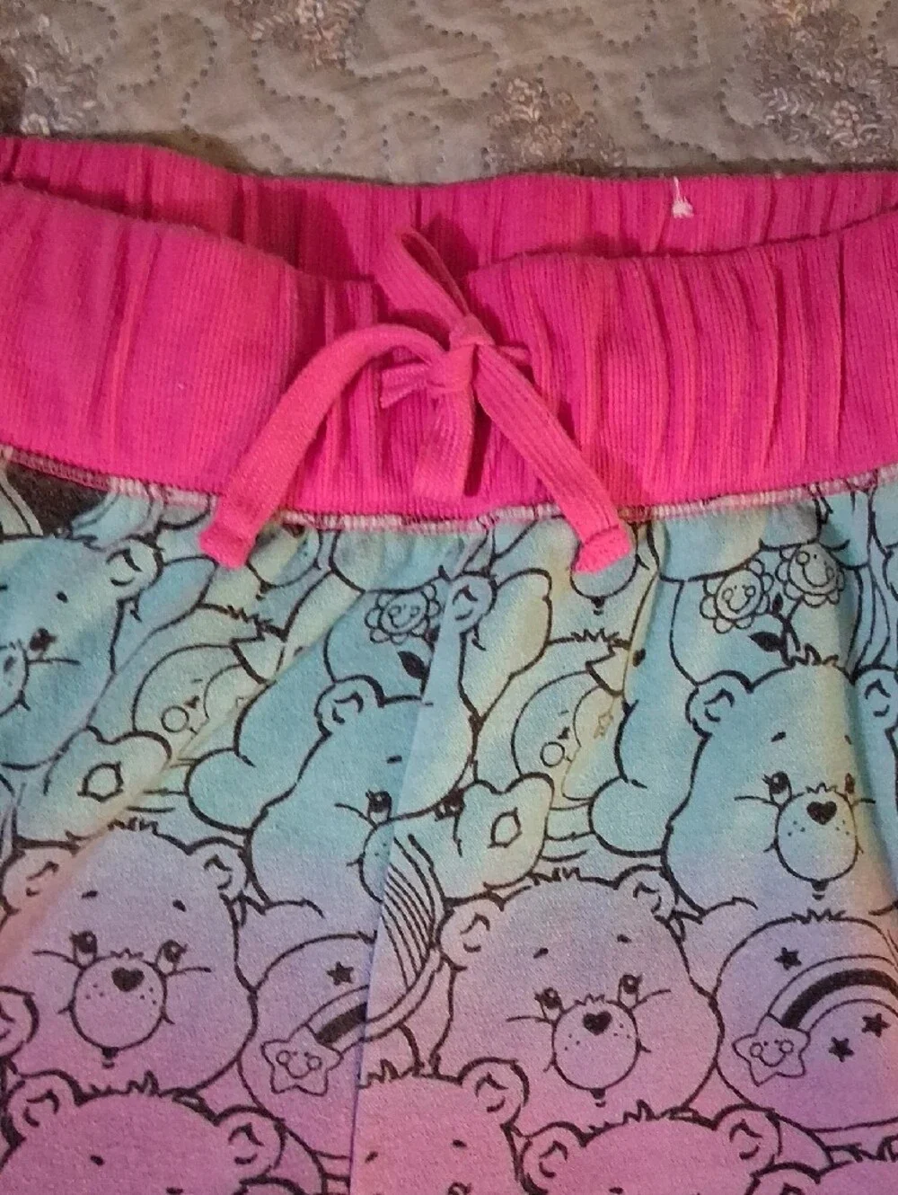 Justice Rainbow Care Bears Pajama Bottoms - Pink, Yellow, Green, Blue, Purple